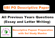 SBI PO Previous Year Descriptive Question Paper Essay and Letter Topics