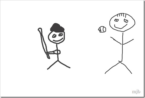 henry playing baseball with papa