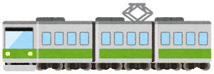 電車のイラスト（緑）
