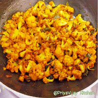 Cauliflower Poriyal - Cauliflower fry - Cauliflower recipes