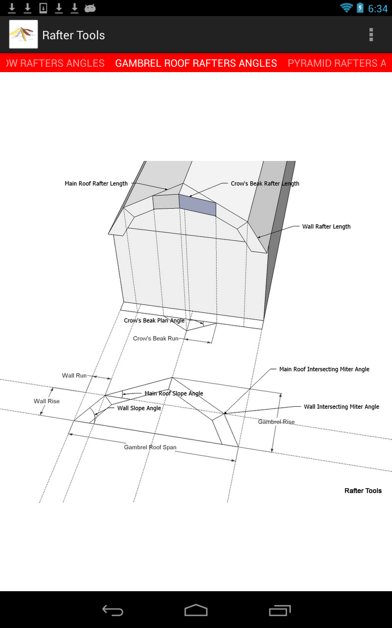 Roof Framing Geometry: Rafter Tools for Android Version 2.57