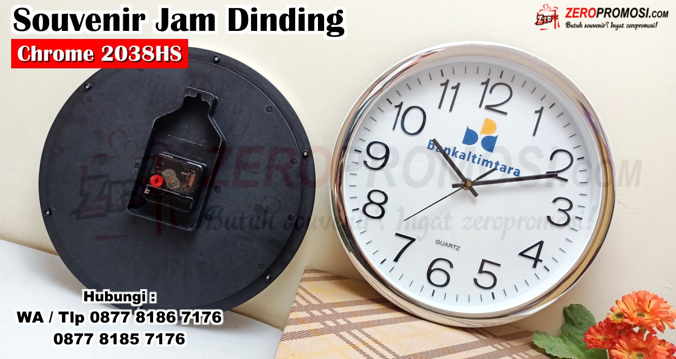 Jam Dinding Pioneer HS 2038 DW WHITE 32cm, Jam Dinding Pioneer Hs-2038 Chrome Sweep Movement Jalan Halus, jam dinding list chrome/ stainless 2038HS, Jam Dinding 2038 DW Bulat Minimalis Diameter 32 cm Best Seller, Jam Dinding  (2038) - Standard Chrome (Quartz)