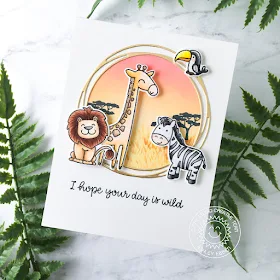 Sunny Studio Stamps: Savanna Safari Circle Snowflake Dies Birthday Card by Ashley Ebben