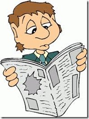 reading newspaper
