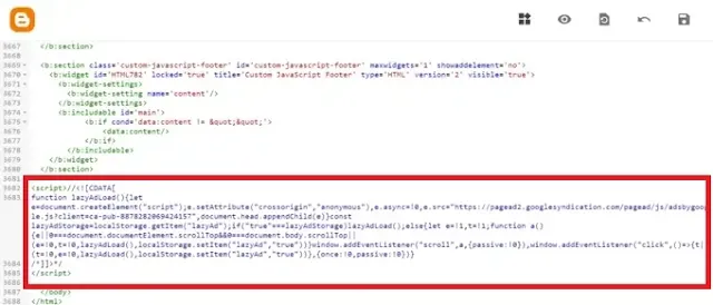 Lazyload Adsense In Blogger