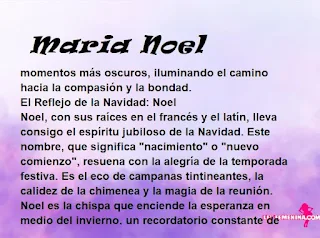 ▷ Significado del nombre Maria Noel