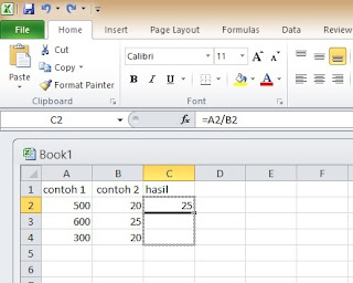 Rumus Membagi di Ms Excel