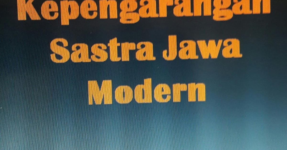 Sistem Pengarang dan Kepengarangan Sastra Jawa 1966--1980 