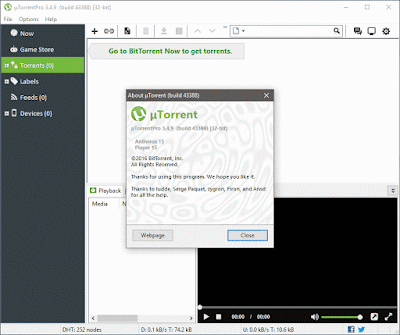  es un sencillo y eficiente cliente para la descarga de ficheros  µTorrent Pro v3.4 [Full + Español]