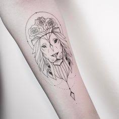 12 Amazing Small Minimalist Lion Tattoo Designs On The Arm