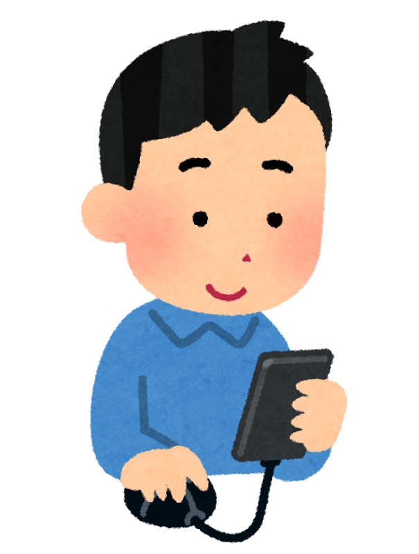 スマートフォンをマウスで操作する人のイラスト かわいいフリー素材集 いらすとや