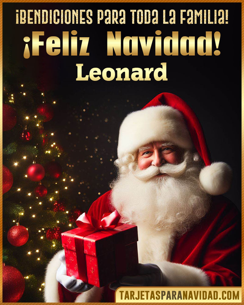 Tarjetas de Papá Noel para Leonard
