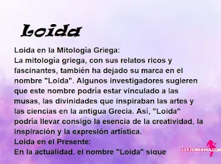 ▷ Significado del nombre Loida