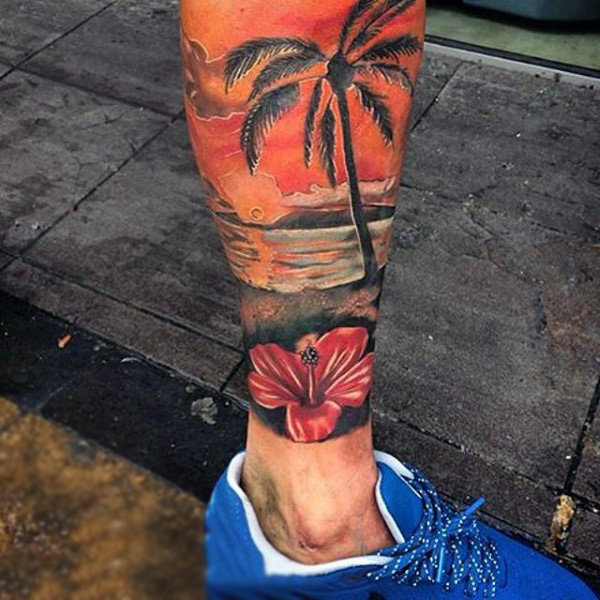 Tatuagem do pôr do sol - 46 ideias masculinas para se inspirar