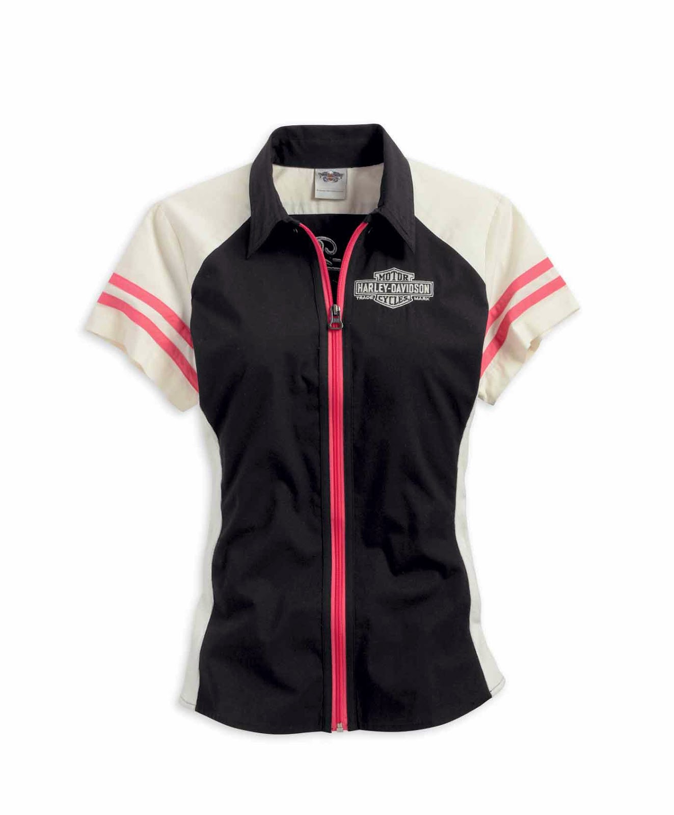 http://www.adventureharley.com/harley-davidson-shirt-womens-colorblocked-zip-front-shirt