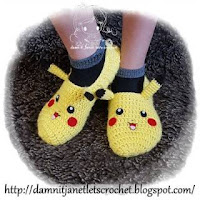 PATRON GRATIS ZAPATILLAS PIKACHU DE CROCHET