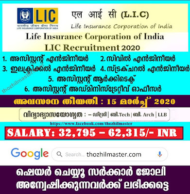 Life Insurance Corporation of India - LIC - INDIA Recruitment 2020