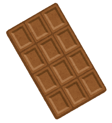 板チョコのイラスト（ミルク）