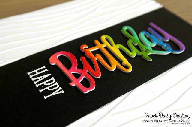 Rainbow Happy Birthday thinlits die card with Stampin Up