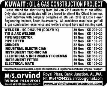 Kuwait OIl & Gas construction project large Jobs