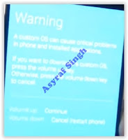 warning message - download mode samsung galaxy s6