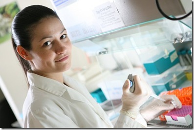 Sarah in Lab