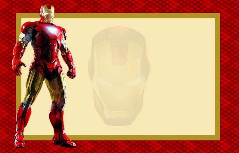 Iron Man: Free Printable Invitations, Labels or Cards.