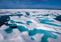 La fonte de la banquise en Arctique. Document Alamy.