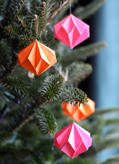 Origami diamond ornaments  How About Orange
