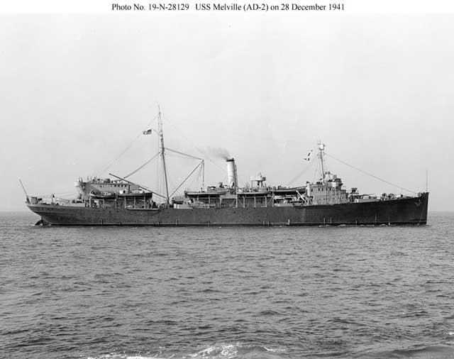 Destroyer tender USS Melville, 28 December 1941 worldwartwo.filminspector.com