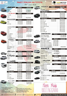 Harga Kredit Sales Mobil Toyota Surabaya terbaru Neni Mida