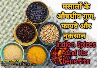 मसालों के औषधीय गुण, फायदे और नुकसान | Indian Spices and its benefits in Hindi