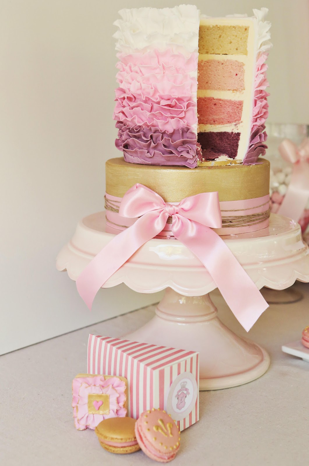 cake pops decorating ideas cake+boxes+robert+gordon+princess+tiara+cake+pink+ombre+sliced+photo 