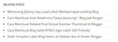 Simple Related Post for Blogger Blog