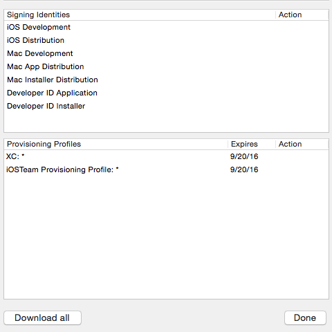 Provisioning profile xcode