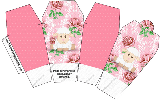 Lamb in Shabby Chic: Free Printable Boxes.