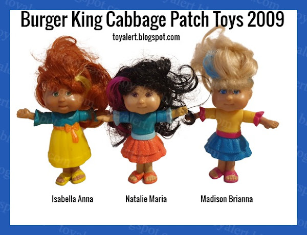 Burger King Toys 2009 Cabbage Patch Kids x 3 dolls Isabella Anna,Natalie Maria and Madison Brianna