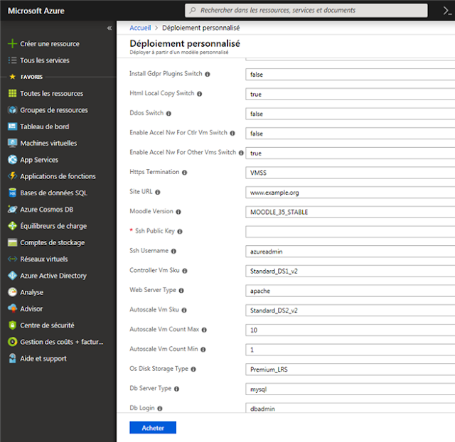 Moodle Déploiement dans l'Azure Cloud - 1