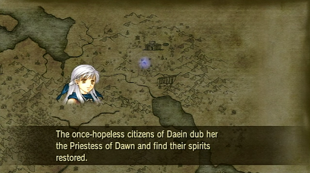 One Survives Fire Emblem Radiant Dawn Micaiah map narration Daein Priestess of Dawn spirits restored