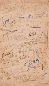 Firmas de jugadores participantes en la Olimpiada de Ajedrez de La Haya 1928