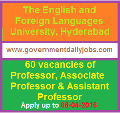 EFL RECRUITMENT 2016 APPLY FOR 60 FACULTY POSTS