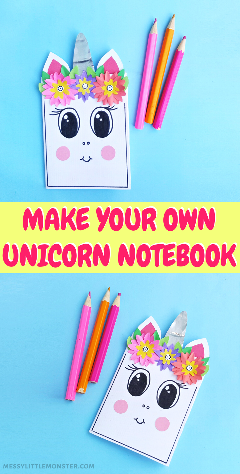 How to make a DIY notebook. Easy unicorn craft for kids.