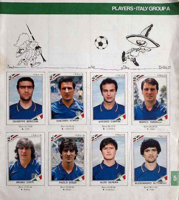 PANINI STICKER COLLECTION WORLD CUP MEXICO 86 ITALY GROUP A