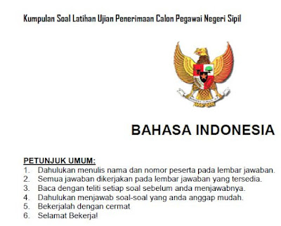 Soal dan Jawaban Bahasa Indonesia Tes Selesksi CPNS, https://gurujumi.blogspot.com