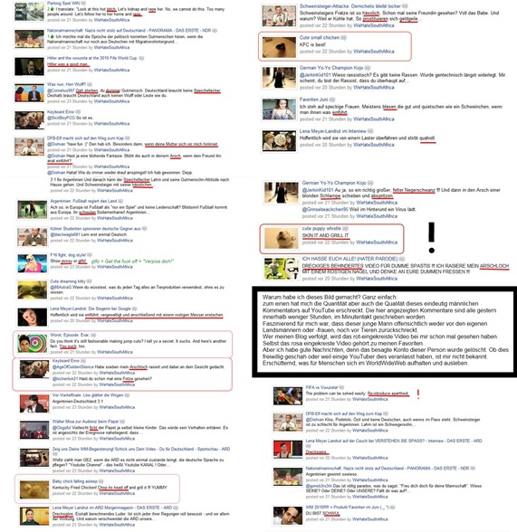 comments youtube wehatesouthafrica 24h - bearbeitet