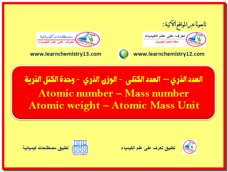 حساب العدد الذري والعدد الكتلي ومتوسط الوزن الذري Calculation Of