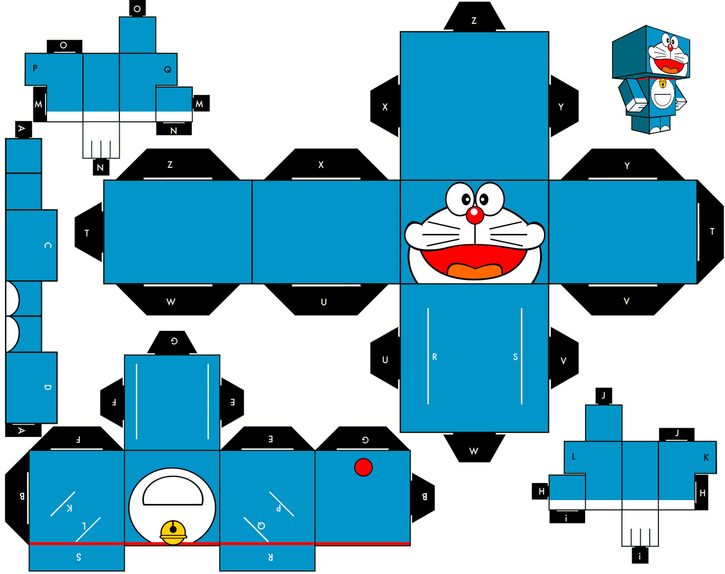 Day Blog Cara  Membuat  Boneka Kertas Doraemon 