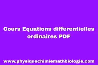 Cours Equations differentielles ordinaires PDF