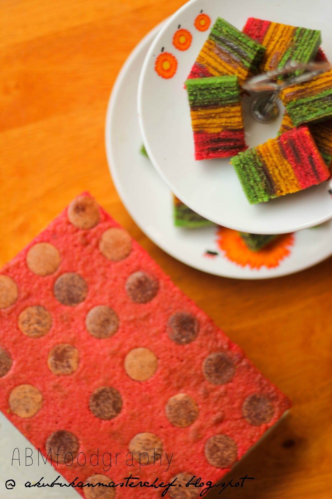 Resepi 271 : Kek Lapis Traffic Light Asam Manis - Versi Bakar