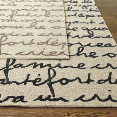 French script area rug